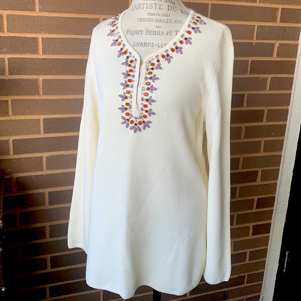 Tory Burch Ivory Knit Tunic